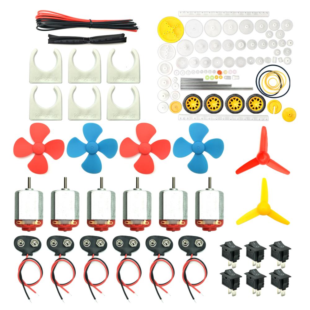 Science Hobby Kit - 6 Set motorlar kiti, mini elektrikli
