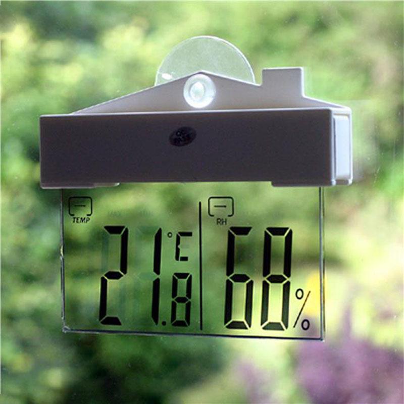 Weather Station Indoor - Dijital Pencere Termometresi Hidrometre Vantuz Büyük