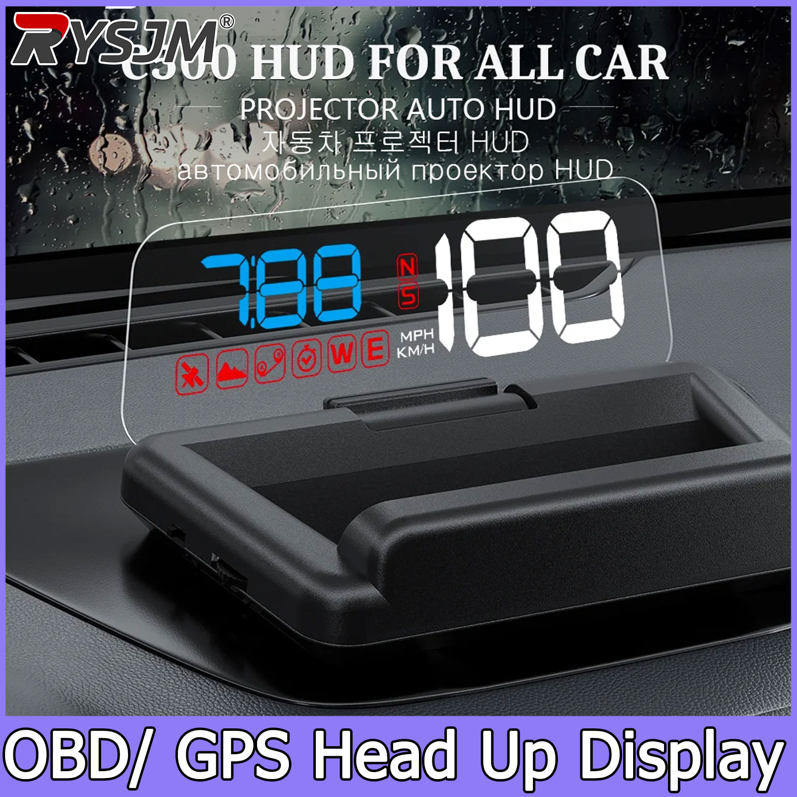 Anemometer Wind Speed - C500/T900, OBD/GPS HUD Otomatik Baş Üstü