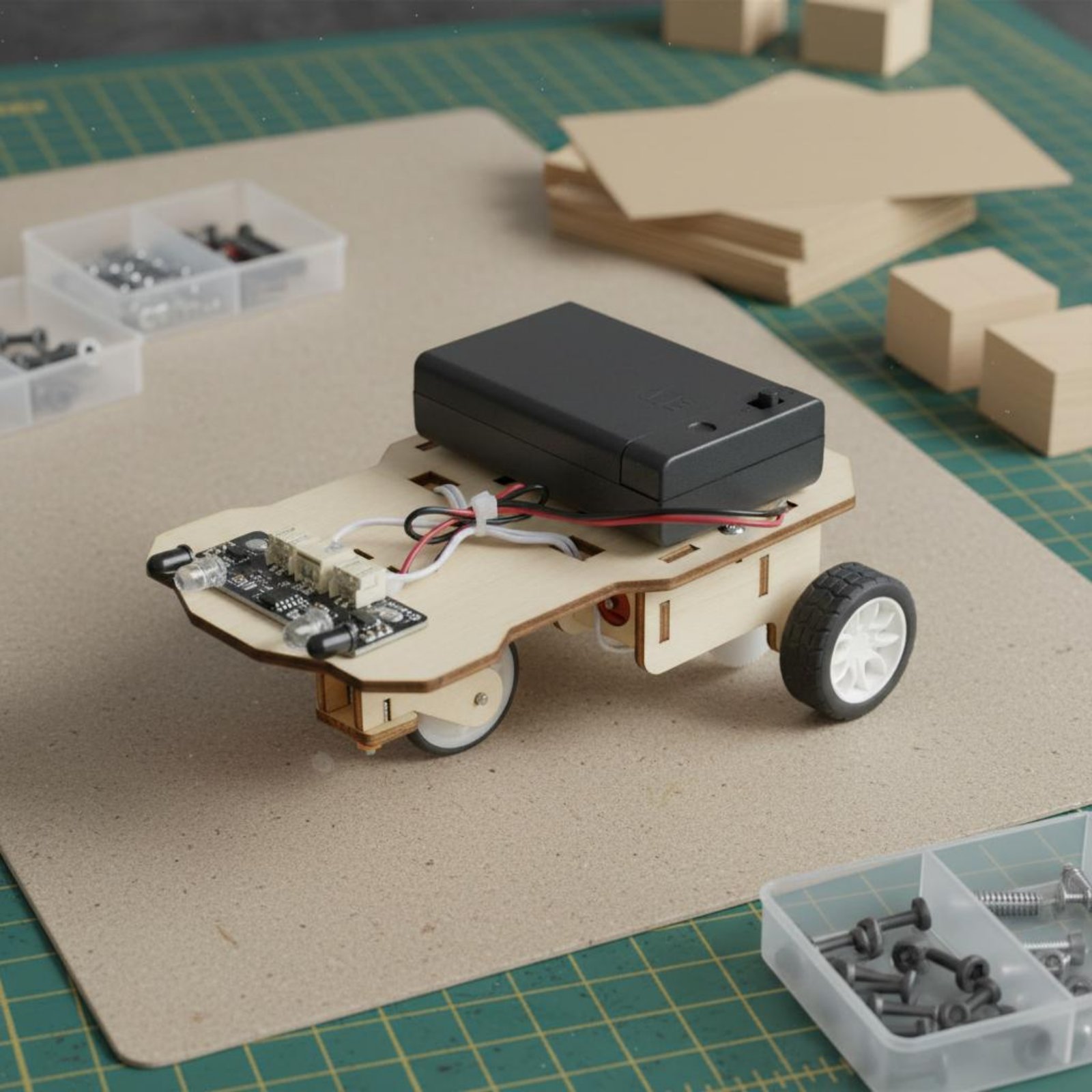 Science Robot - Ahşap Akıllı Araç Kiti Bilim ve